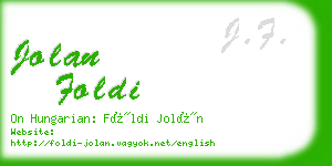 jolan foldi business card